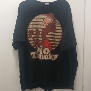 Black Graphic T-Shirt with Llama Design